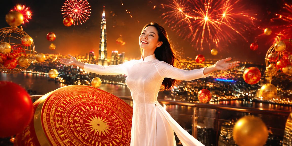 Khuyến mãi xổ số tại Hồ Chí Minh với hình ảnh áo dài truyền thống